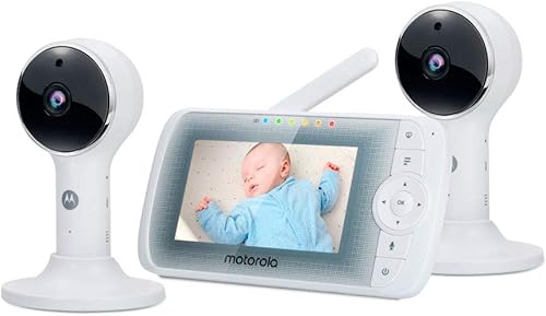Motorola Connect60 by Hubble - Monitor de video conectado para bebés, unidad de padres de 5 pulgadas y visualización Wi-Fi de 1080p para bebés,