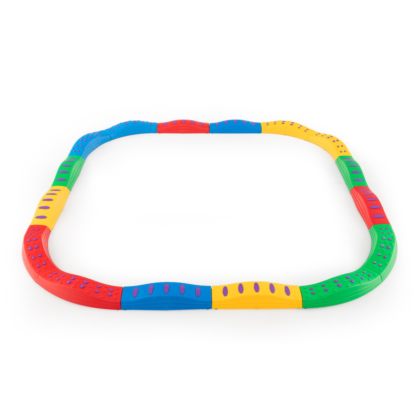 Maxmass Kids Balance Beam, Toddler Stepping Stones with Non-slip Textured Surface & Bottom Mats, Toddler Gymnastics Obstacle Course Balance Board for Indoor & Outdoor (Multicolor)
