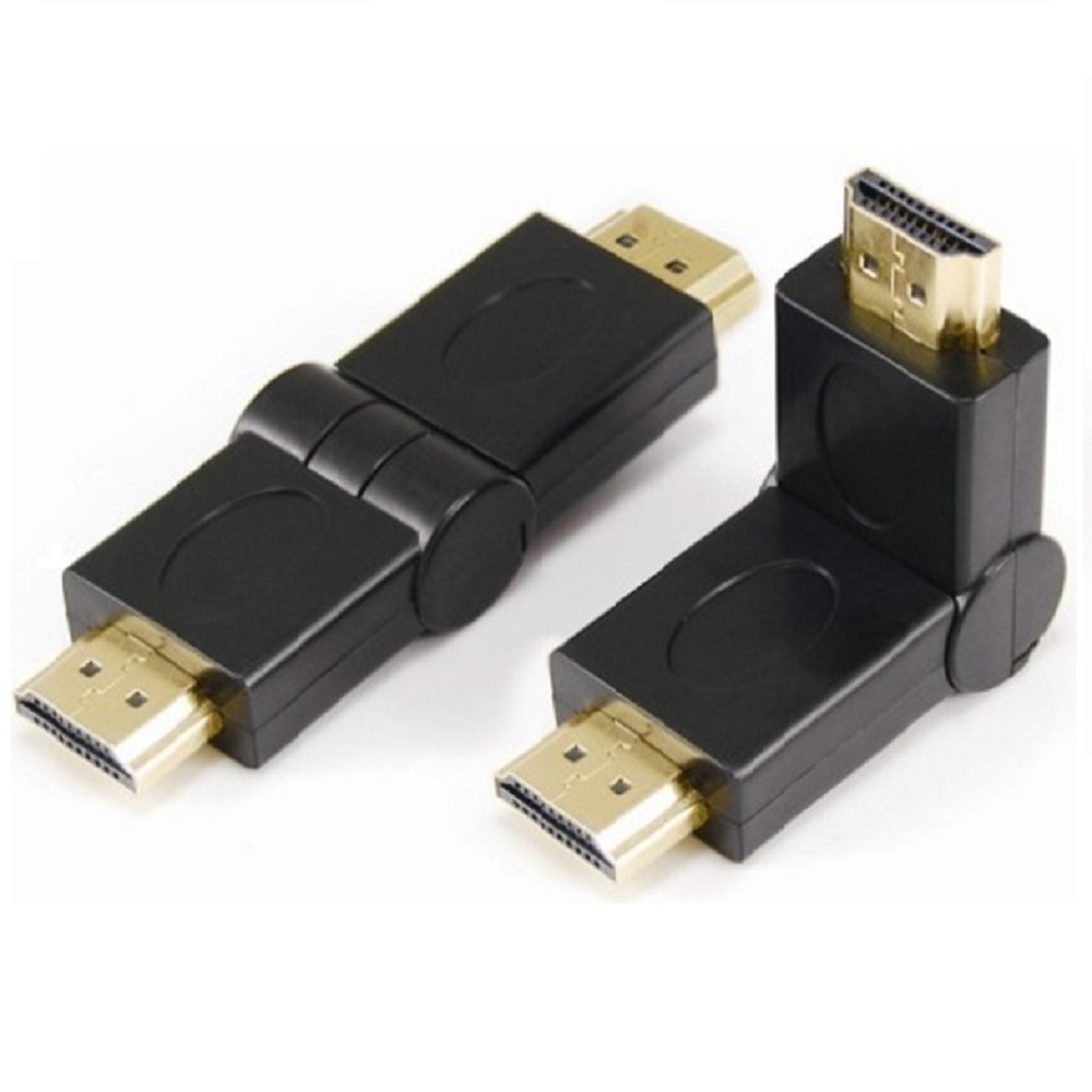 Adapter HDMI męski do HDMI męski, składany, obracany o 90 stopni, kątowy