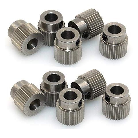 3DMAN MK7/MK8 Extruder Gear 36 Teeth Bore 5mm Stainless Steel Drive Gear for 3D Printers- 10pcs Cover