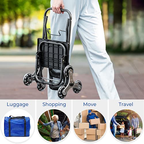 Einkaufstrolley Treppensteiger, Einkaufswagen kaufstrolleyn Klappbar mit Abnehmbarer Oxford-Tasche Einkaufshilfe mit… – Bild 6