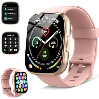 Poounur - Reloj Inteligente Hombre Mujer 1.95" Smartwatch con Llamadas Bluetooth y Notificación 110+ Modos Deportivos Pulsera Actividad con Pulsómetro/Podómetro/Sueño Impermeable IP68 para Android iOS Rosa