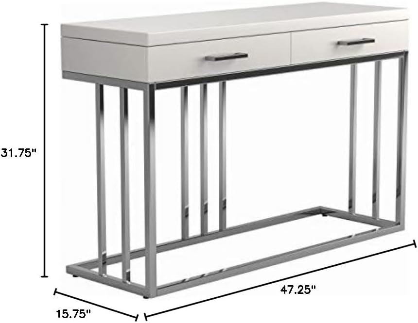 Coaster Furniture Sofa Table Italian White and Rose Brass 723139