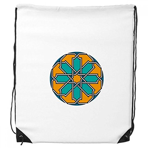 Dello Zaino Drawstring Shopping Bags Sport Regalo Marocco Stile del Fiore Abstract Pattern