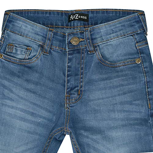 Faded Mid Blue Denim Jeans Comfort Stretch Skinny Pants Trousers Lightweight Trendy Summer Boys Age 5-13 Years2