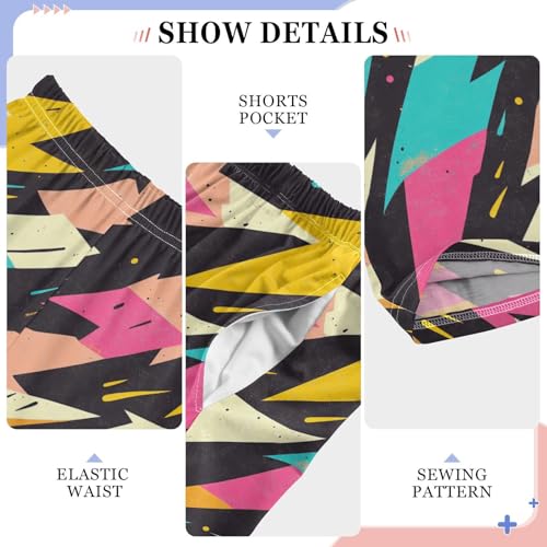 Boys' Pants Colorful Lightning Bolt Brush Long Bottoms Jogger Pants Elastic Waist Trousers with Pockets S-XL4