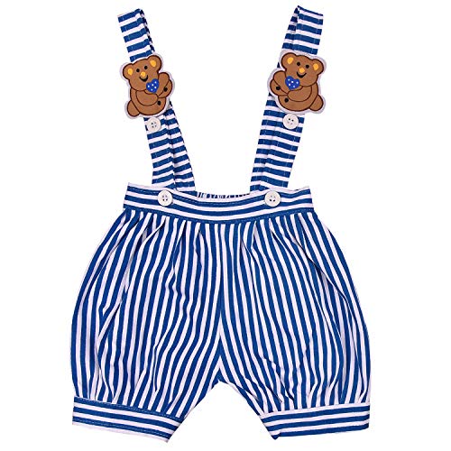 Image of Wish Karo Unisex Dugaree Dress for Baby Boys - Baby Girls-(Bt09blu Blue 6-9 Mths)