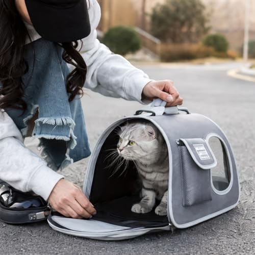 Image of Cat Backpack Carrier Expandable Pet Carrier Backpack for Small Medium Cats Fit Up to 18 Lbs, Foldable Puppy Backpack Carrier for Travel, Hiking (New Dark, 20Lx27Hx38W)