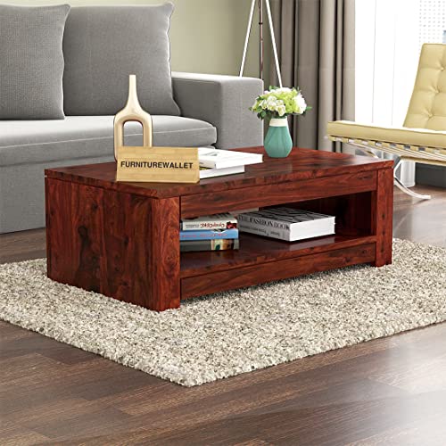 Image of Wooden Center Table for Living Room | Coffee Table for Home | Tea Table | Sofa Set Center Table (Honey Finish)