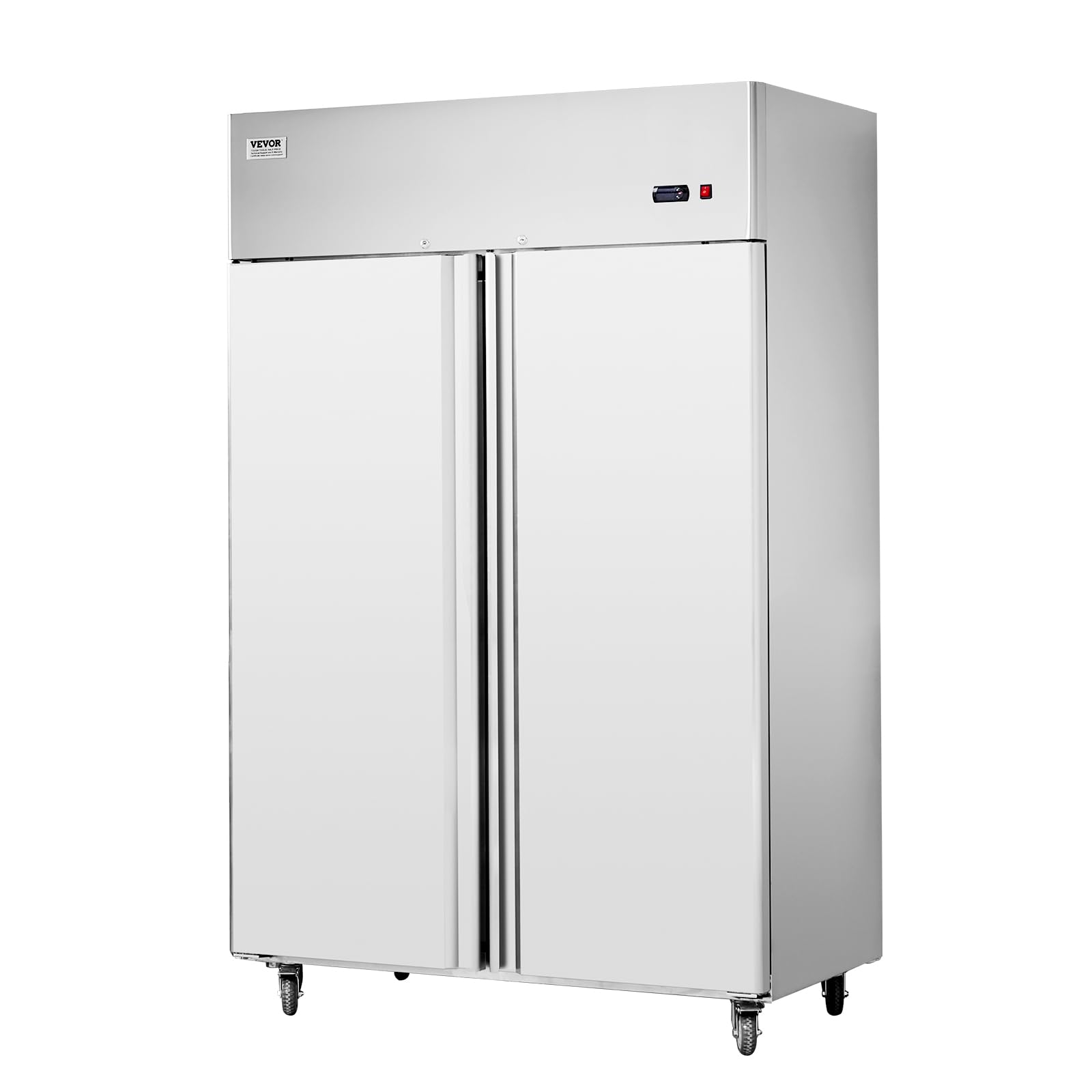 VEVOR Congelatore Commerciale 1382 x 800 x 2110 mm Congelatore Verticale a 2 Porte 1252 L in Acciaio Inossidabile con Sbrinamento Automatico, 6 Ripiani Regolabili, Controllo Temperatura -25 a -15°C