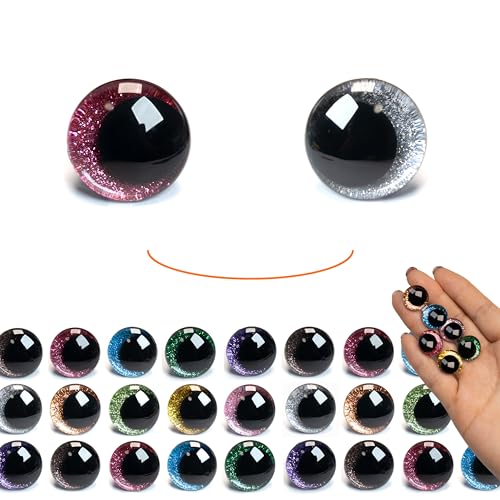 SEVENSUN 16mm Sparkling Off-Centered Glitter Safety...