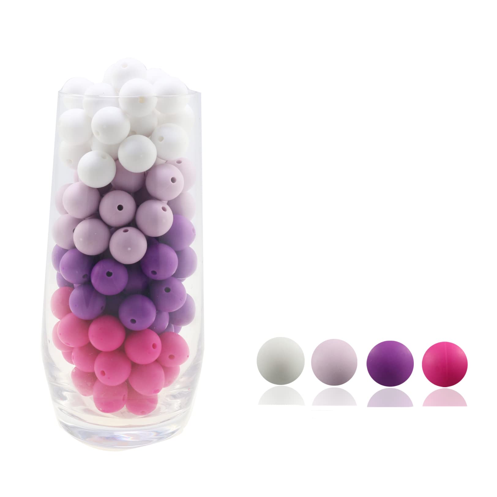 Errshing 100 Stück Silikonperlen Set - 9mm & 15mm Bastelperlen Bunt