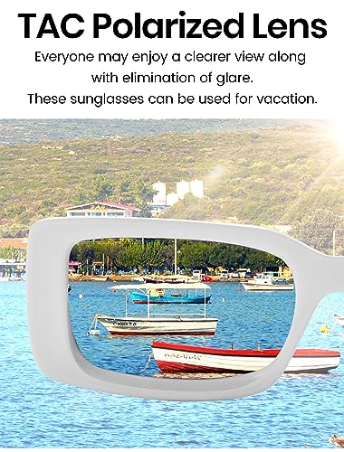 Image of Veda Tinda Vision Rectangle Sunglasses Men Tinted Polarized Big Square Retro 90s Vintage y2k Glasses for Women UV Protection