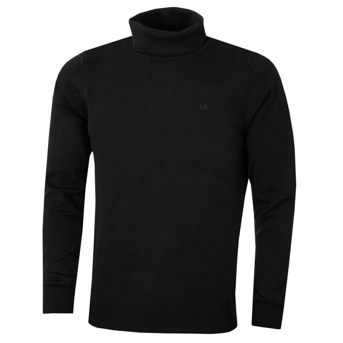 Calvin Klein (Xxxxl, ) Mens 2026 Ck Roll Neck Rib Knit Durable Sweater Black