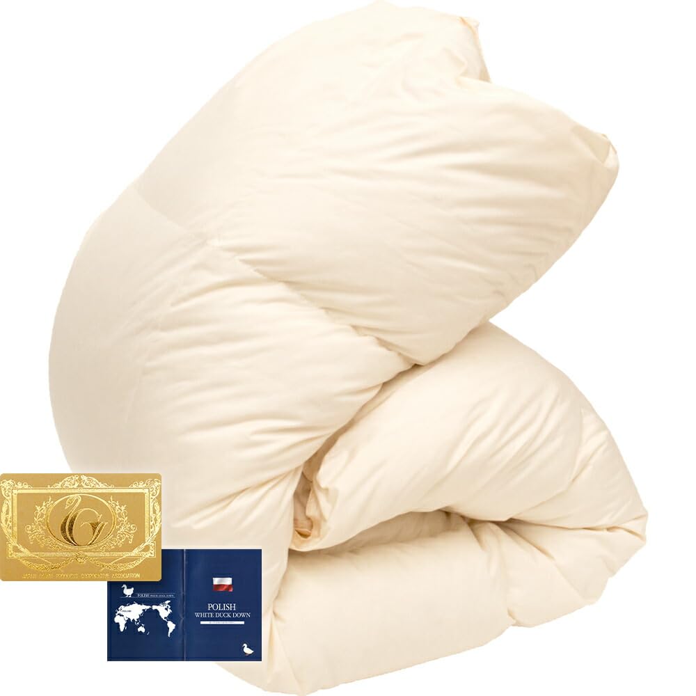 Amazon｜羽毛布団 シングル 冬 日本製 増量1.2kg ロイヤルゴールド