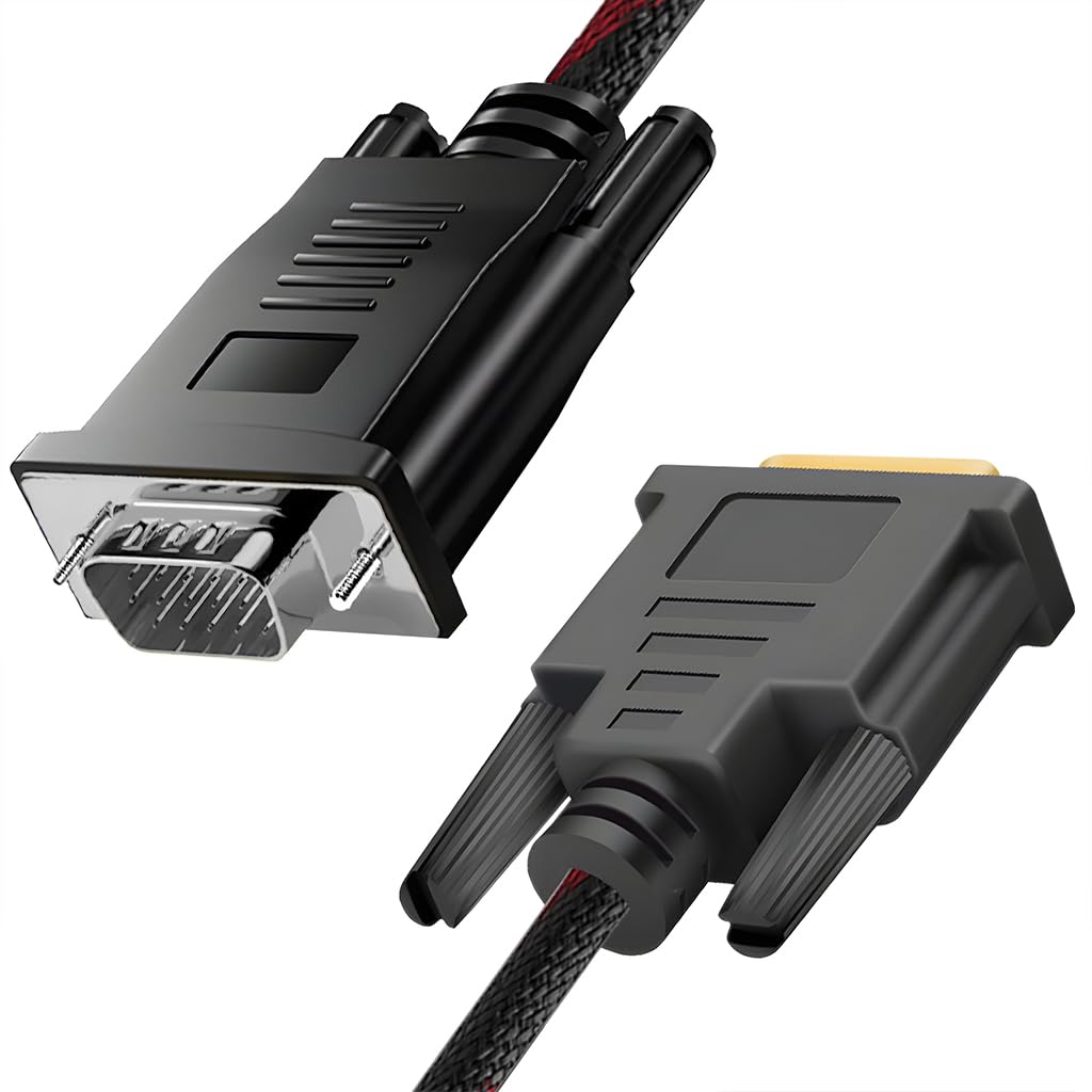 Retoo Cavo DVI-I a VGA 24+5 Dual Link, Lunghezza 1,5m, Interfaccia Maschio-Femmina, Connettori Placcati Oro, Ideale per Monitor CRT, Laptop, PC, Segnale FHD