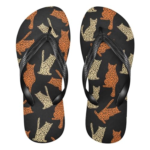 Cats Leopard Tiger Black Flip Flop Beach Summer Casual Sandal for Women & Men Shower Shoes 20861813
