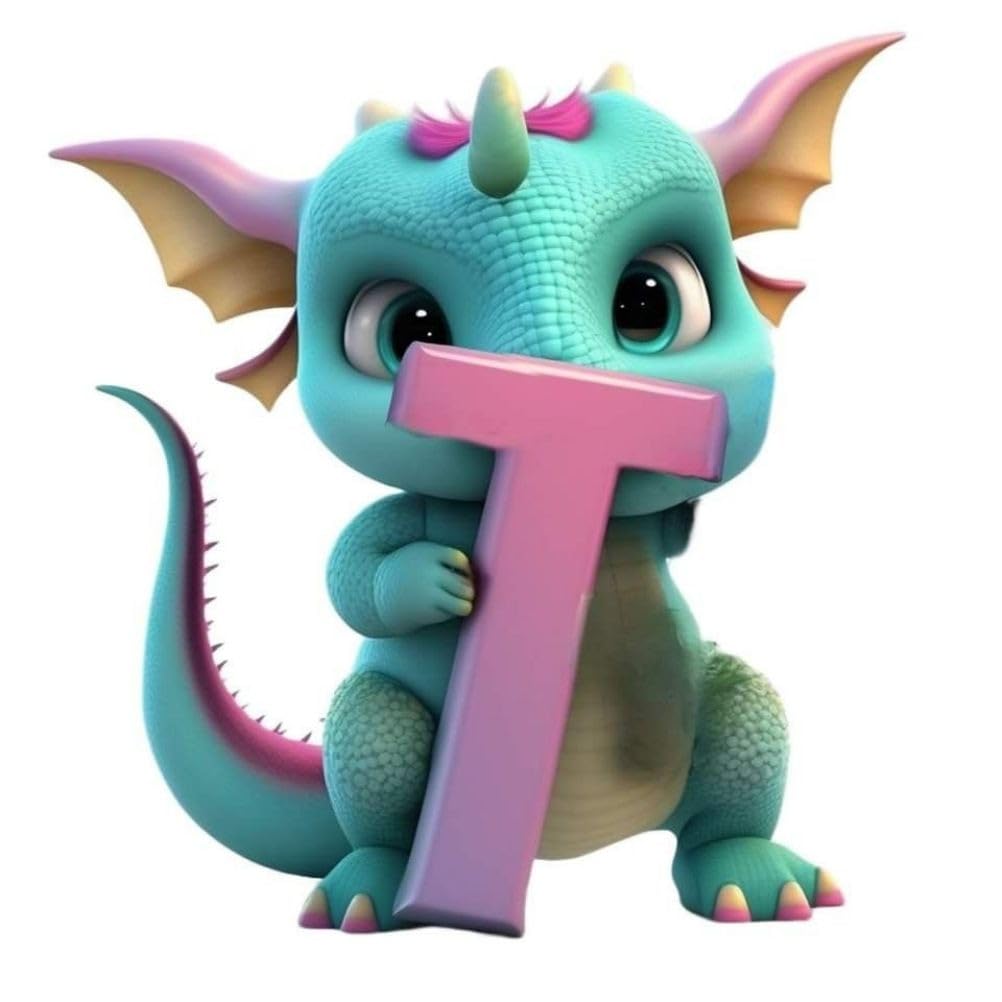 Hnylton T 5D Diy Diamond Painting Dragon Alphabe Mosaic Wall Ar Ki Decoration Gifts(30X30cm)