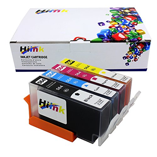 Hiink Compatible Ink Cartridge Replacement For Hp 564 564Xl Ink Used In Photosmart 5520 6520 7520 5510 6510 7510 7525 B8550 C6380 D7560 Premium C309A C410 Officejet 4620 Deskjet 3520(1B1C1M1Y, 4-Pack) #TOP5