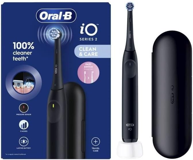 Oral-B IO2 Cepillo Dental Eléctrico Negro con Funda de Viaje