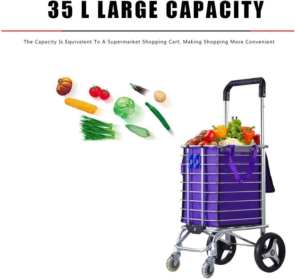 Einkaufstrolley Einkaufswagen-Trolley faltbar – 70 kg Ladekapazität Rahmen aus Aluminiumlegierung abnehmbare… – Bild 4
