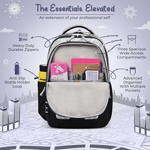Image of Gear Cityscape 19 inch /40L Large Water Resistant School Bag | Casual Backpack | Daypack | Travel Backpack | Kids Bag for Boys /Girls (Grey - Black)