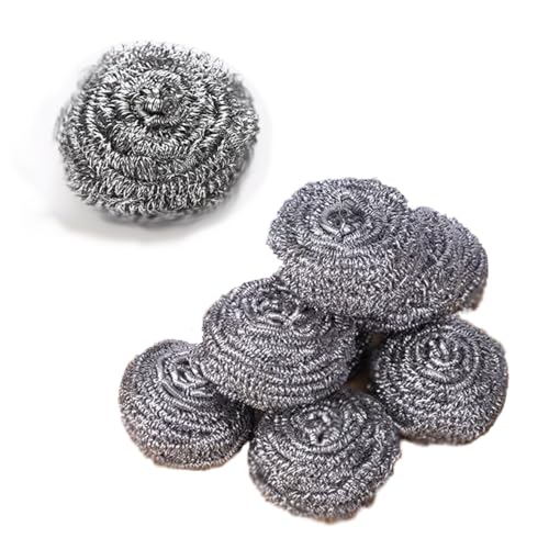 Image of 12-Pack Fine Steel Wire Balls Kitchen Stain Removal Dishwashing Pot Brush Steel Wool Wire Scrubber