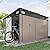 Aoxun 11.5'x7.3' Shed Outdoor Storage Shed with Triple Lockable Door Metal Storage Cabinet with Slopping Roof for Tools Bicycles Storage for Garden, Patio, Courtyard (Brown)