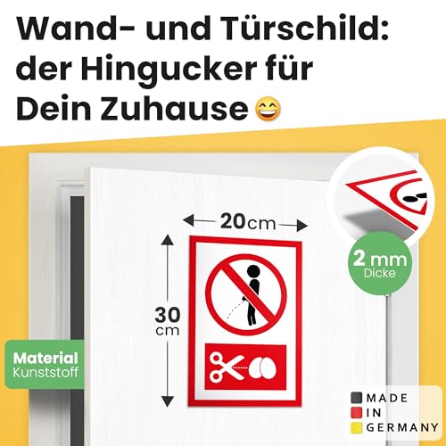 DankeDir! Pinkeln verboten - Schild 20 x 30 cm - Türschild lustig hier nicht Urinieren - Wildpinkeln nicht erlaubt - Verbot Wildpinkler Garten Pissen Gartenschild Wiese