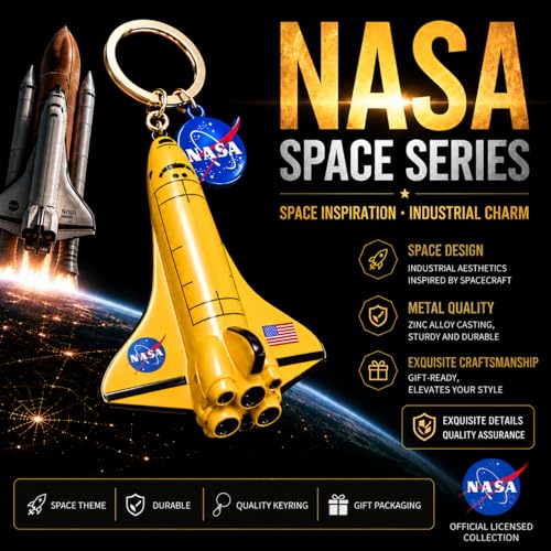 Auimce Cute Bag Charms Keychains for Backpacks Girls Women Car, NASA Space Shuttle Keychain, Small Llaveros Para Mujer Airplane Key Chain, Colorful PVC Funny Key Holder (raspberry red + warm yellow) - image 3
