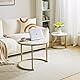 IBUYKE Runder Nisttisch, Abnehmbarer 2er Set Couchtische, Stapelsofa Beistelltisch, Beistelltisch, für Wohnzimmer, Schlafzimmer, Büro, Balkon, Wohnung, Weiß und Gold TMJ062G