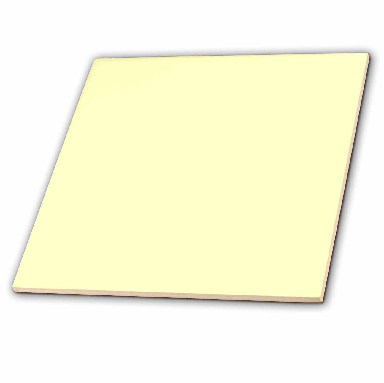 3dRose Chiffon Yellow Ceramic Tile, 4-Inch