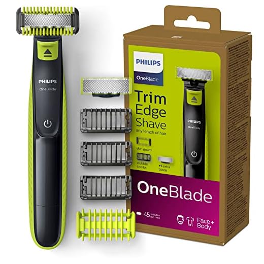 Philips OneBlade Face + Body, Recorte, peinado y afeitado, Para cualquier longitud de pelo, 1 cuchilla para la cara y otra para el cuerpo, 4 accesorios (modelo QP2620/16)