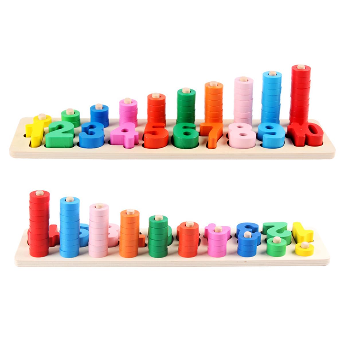 Amazon.co.jp: Ladruph 積み木 木製パズル カウントリング 数学学習  