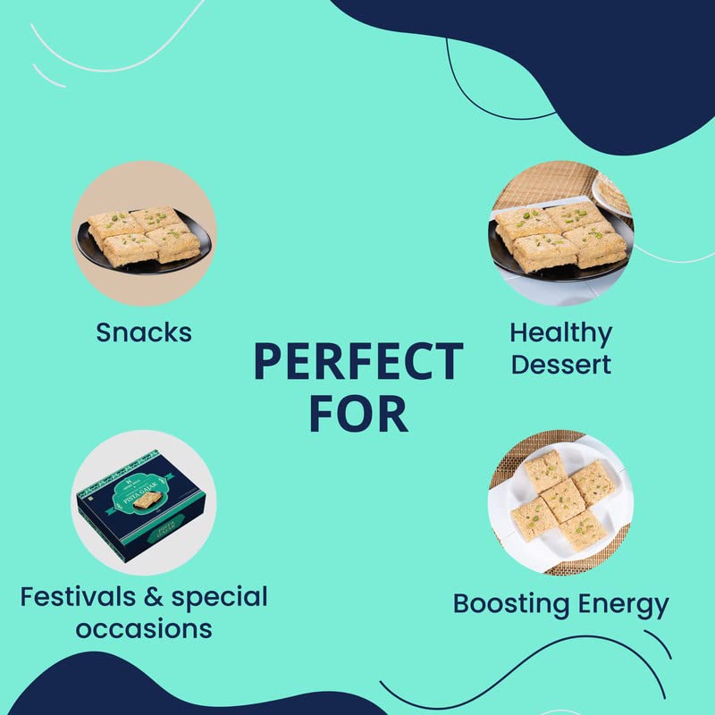 Image of HERBS INDiA Pista Gazak Rajasthani Homemade 400g | Gajjak | Jaggery Sweets | Til Gazzak | Sesame Chikki Snacks | No Added Preservatives and Colours|for Any Occasion