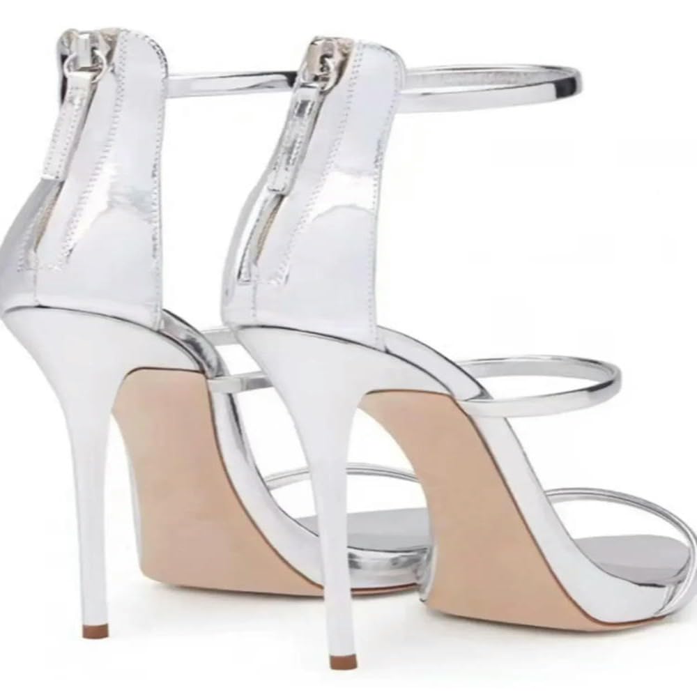 Sandales à Talons Aiguilles Sexy pour Femmes, Chaussures d'été à la Mode de Haute qualité avec Fermeture éclair et Sangles