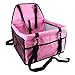 Caidi - Asiento auxiliar de coche para perro, funda de asiento impermeable transpirable con correa de seguridad, pequeña bolsa de transporte de coche de viaje de cachorro de perro rosa