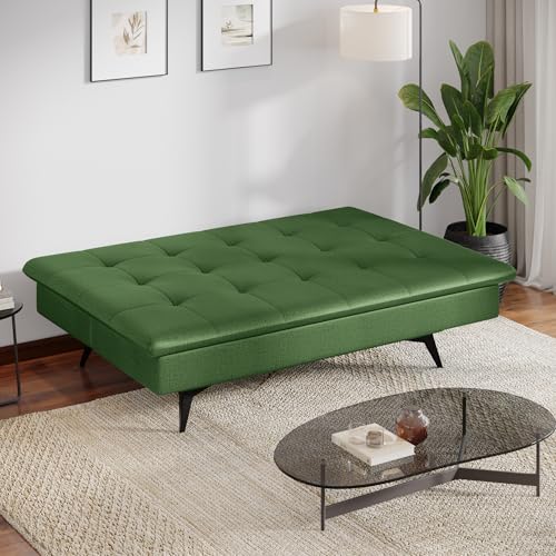 Image of Wakefit Flexia Sofa Cum Bed - Three Seater - Reflection Series Green
