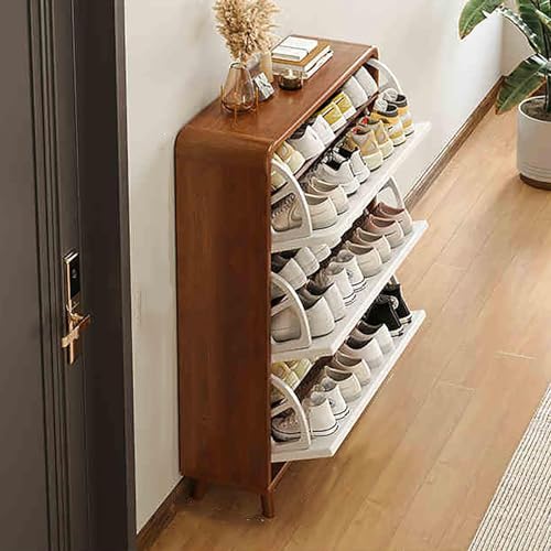 Meuble de rangement étroit en rotin haut pour entrée élégante