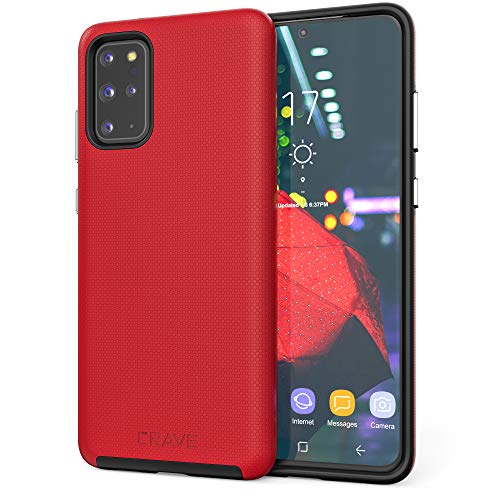 Image of Crave for Samsung Galaxy S20 Plus Case, Shockproof Protection Dual Layer Case for Samsung Galaxy S20 Plus 5G (6.7 inch) - Red