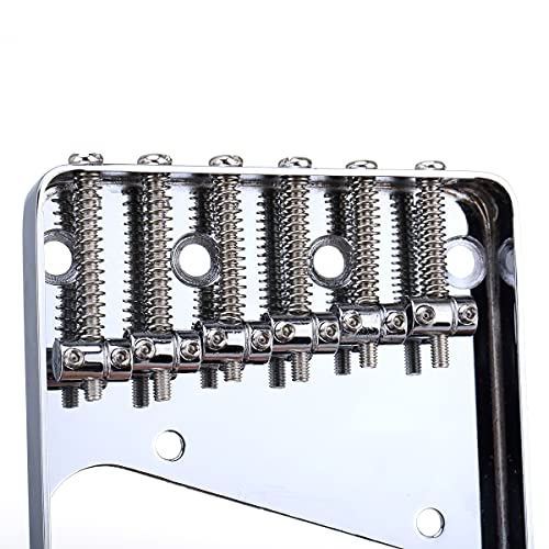 Musiclily Pro 54mm Chevalet Telecaster Vintage 6 Pontets Barrel pour Guitare électrique Style Tele, Chrome - Les Beatles, Paul McCartney, John Lennon, RIngo Starr, George Harrison Musiclily Pro 54mm Chevalet Telecaster Vintage 6 Pontets Barrel pour Guitare électrique Style Tele, Chrome – Image 6