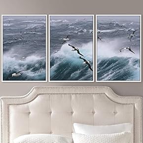 signwin 3 Piece Framed Canvas Wall Art Birds...