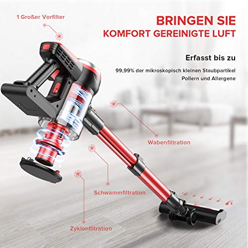 OKP Akku Staubsauger, 17000Pa Kabelloser Staubsauger 4 in 1 Stielstaubsauger Staubsauger Kabellos mit LED Elektrobürste… - Image 5