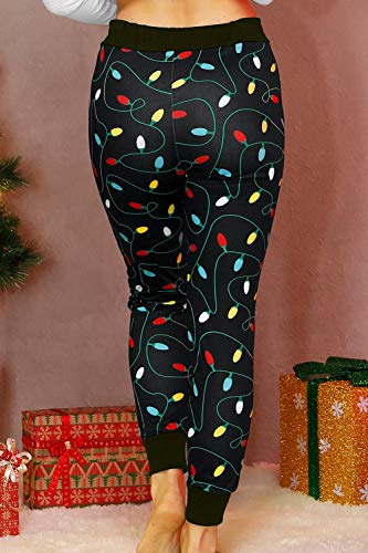 For G And Pl Women Christmas Lounge Pants Sleep Xmas Print Drawstring Xmas Pajama Bottoms Christmas Light L #TOP5