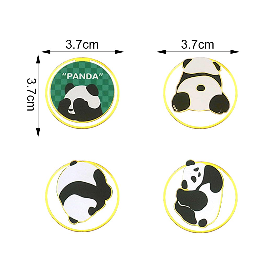Rolin Roly 4Pcs Cute Panda Bookmarks 3D Bookmark Planner Clips of Animal Reading Book Markers Gifts for Children Page Marker,Book Lovers (4PCS) - Image 2