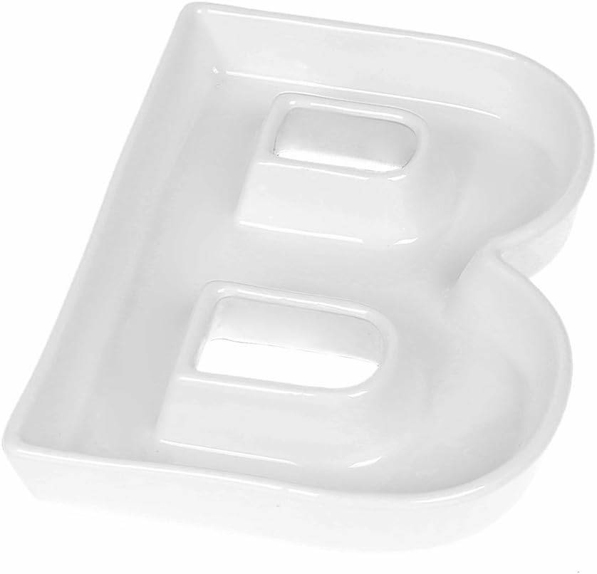 Ceramic Small Letter Dish & Plates for Candy/Nuts Ideas, Wedding Party Decor (Letter B)