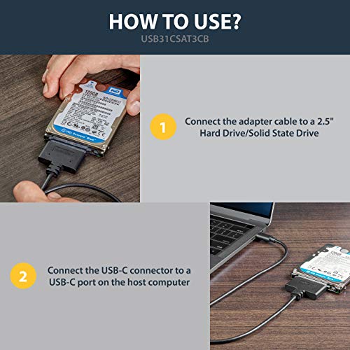 Cable SATA a USB-C de 10Gbps para recuperar datos de discos SSD y HDD rápidos 5