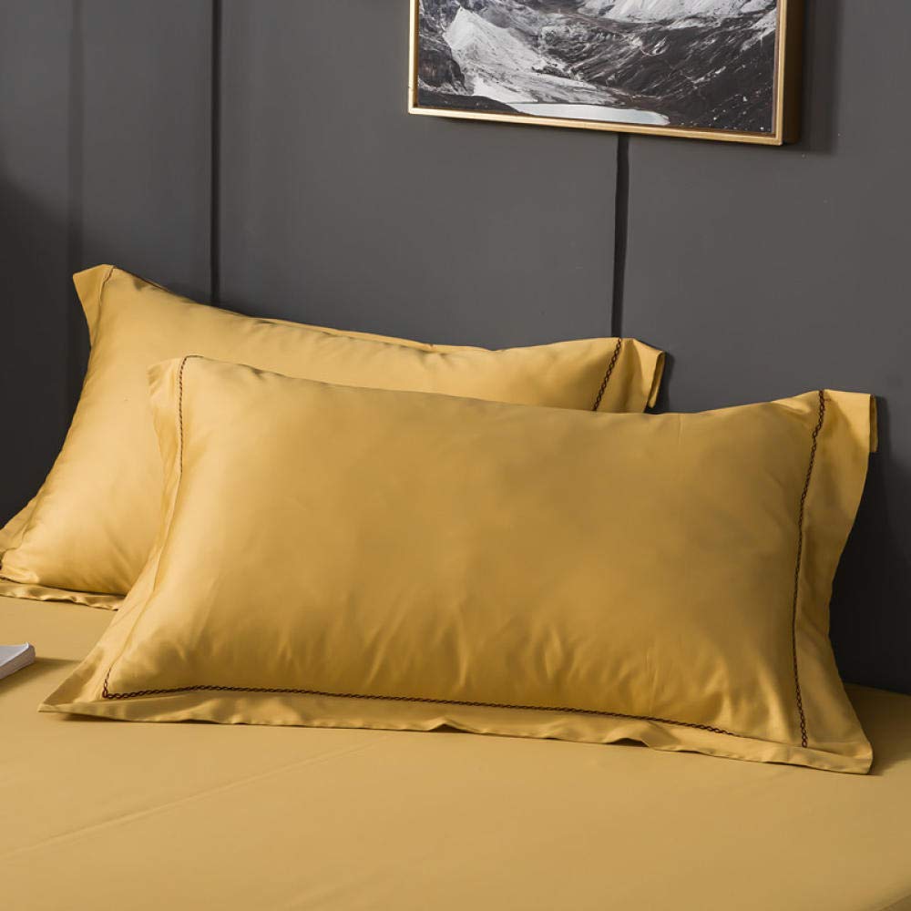 60s Long Staple Cotton Pillow case, 2 Packs of All Cotton Soft Embroidery, Wrinkle Proof, Breathable Standard Pillow case, 50x75 cm-Stars and Moons_5075cm