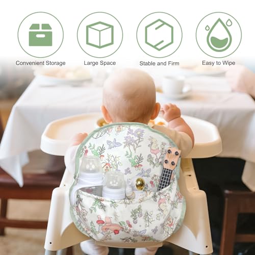 Image of For IKEA High Chair Cushion, With High Chair Handy Pocket Pouch (Bear) | For Antilop Cushion, For IKEA Antilop Highchair, Cotton Soft, Baby Sitting More Comfortable
