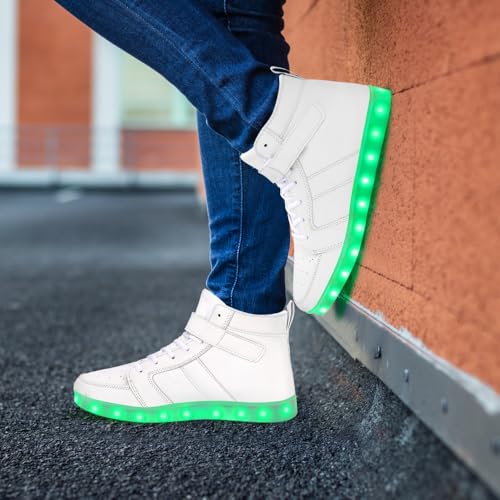 Image of Light Up Shoes Men Women LED Shoes USB Charging Adult High Top LED Sneakers Glow in The Dark Footwear for Dancing Party Festivals Festivals